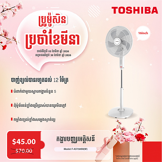 Toshiba Electric Fan 16 inch